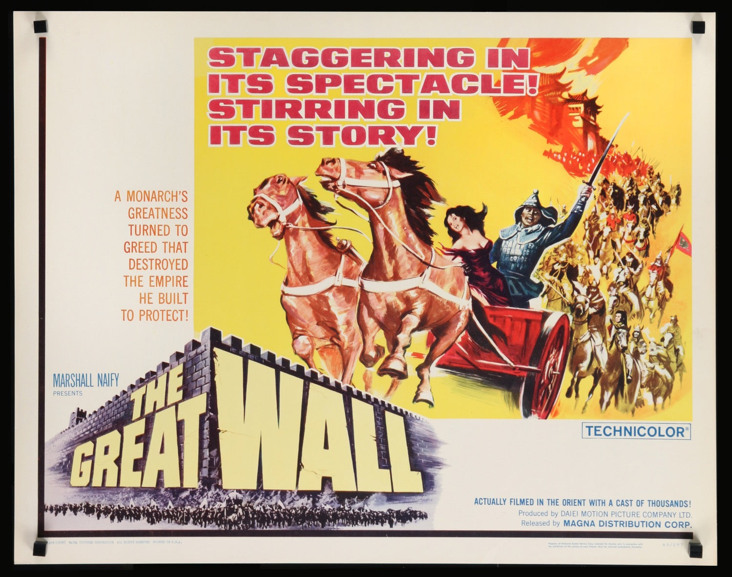 The Great Wall 1962 Original Half Sheet Movie Poster Original Film Art Vintage Movie Posters