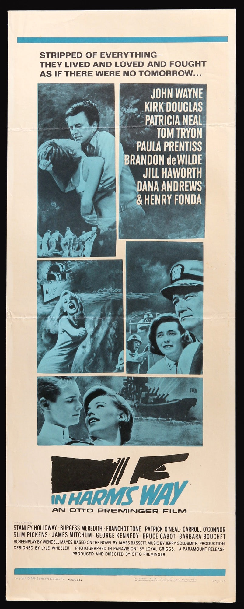 In Harm's Way (1965) Original Insert Movie Poster - Original Film Art ...