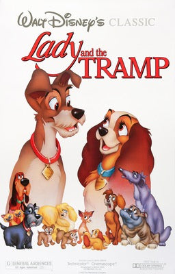 Movie Poster - Lady and the Tramp (1955)  - Original Film Art - Vintage Movie Posters