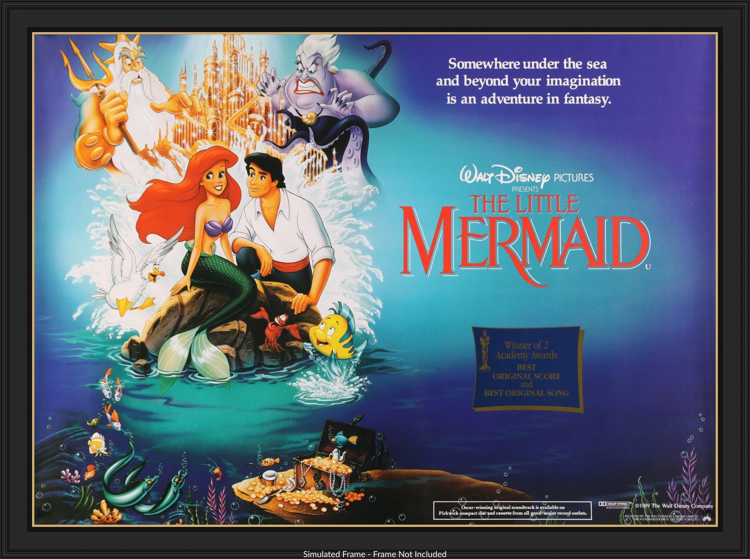 The Little Mermaid 1989 Original British Quad Movie Poster Original Film Art Vintage Movie 4522