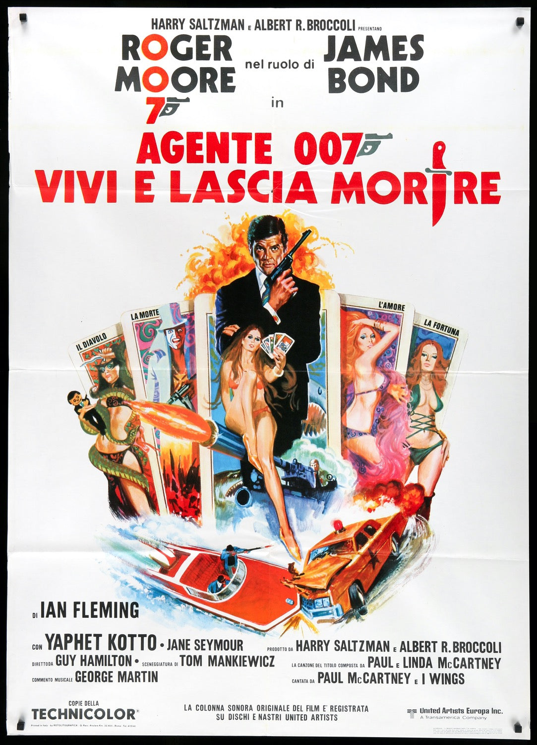 Live And Let Die 1973 Original Italian 2 Fogli Movie Poster Original Film Art Vintage Movie Posters