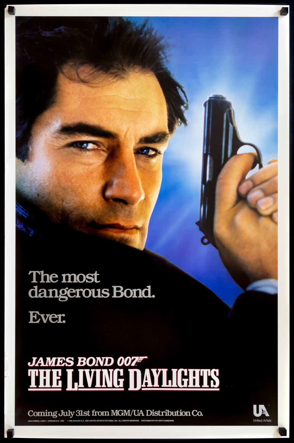 The Living Daylights 1987 Original Teaser One Sheet Movie Poster Original Film Art Vintage 