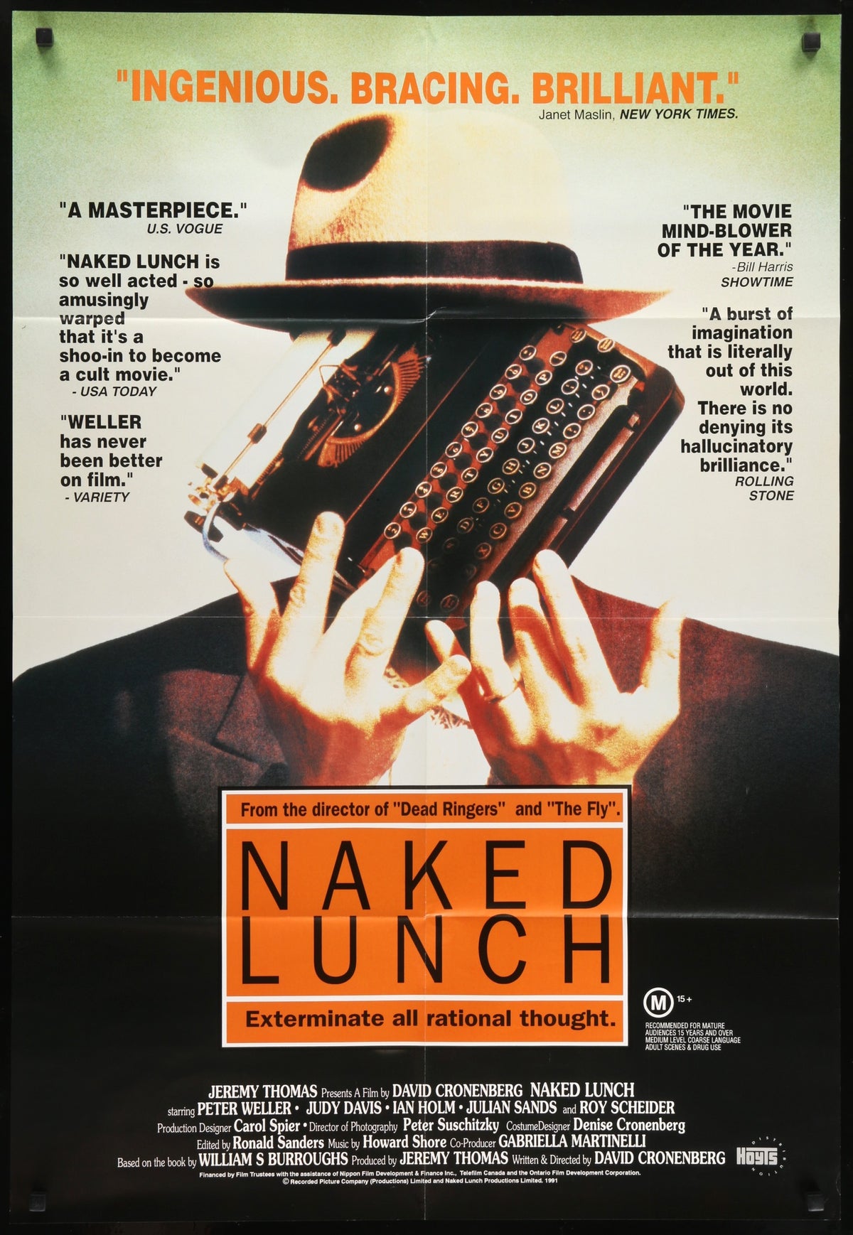 Naked Lunch 1991 Original Australian One Sheet Movie Poster