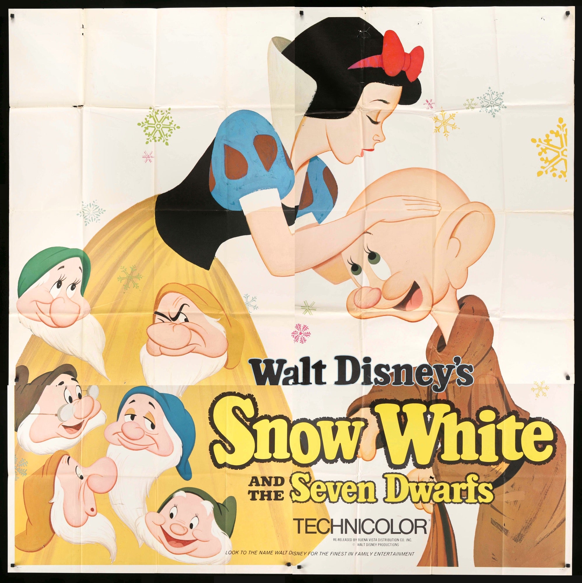 Snow White And The Seven Dwarfs 1937 Original Six Sheet Movie Poster Original Film Art