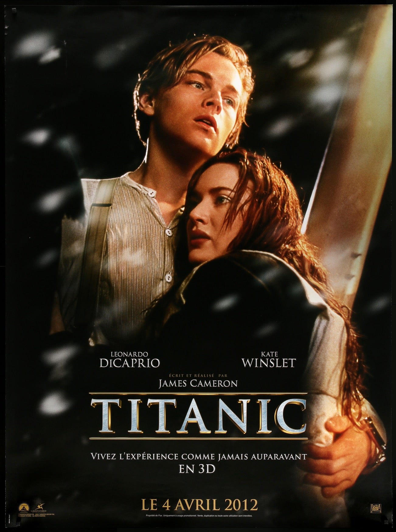 Titanic (1997) Original R2012 French Grande Movie Poster - Original Film  Art - Vintage Movie Posters