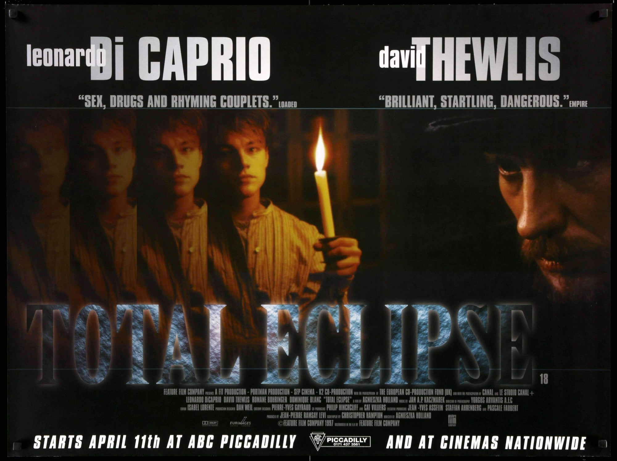 Total Eclipse (1995) Original British Quad Movie Poster 30" x 40