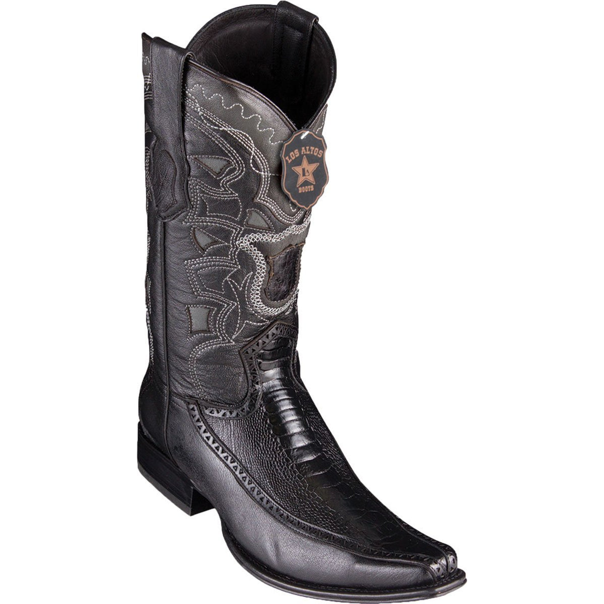 Botas De Avestruz Pata Con Venado Horma Europea Hombre Lab 76f0505 Negro 7688