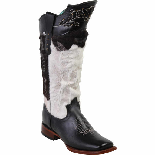 Botas Altas de Cuero con Pelo de Vaca para Mujer en Horma Rodeo Q322VA5205 - Quincy Boots