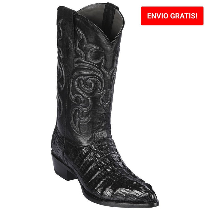 Botas de Cocodrilo Caiman Cola Horma Puntal Hombre LAB-990105 Negro —  