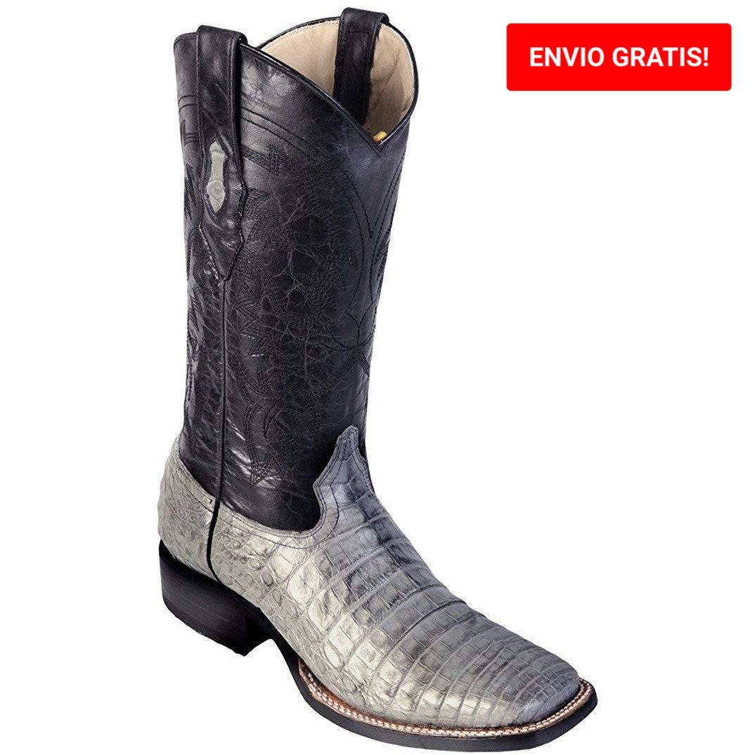 Botas de Cocodrilo Caiman Panza Horma Amplia LAB-8228209 Gris — CaballoBronco.com