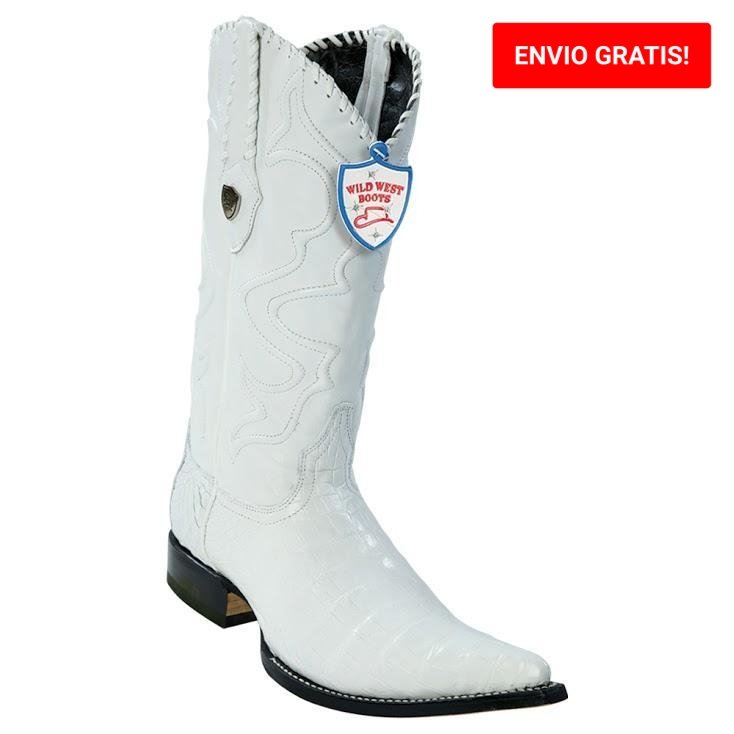 Botas de Cocodrilo Caiman 3X Aladino Hombre WW-2958228 White — CaballoBronco.com