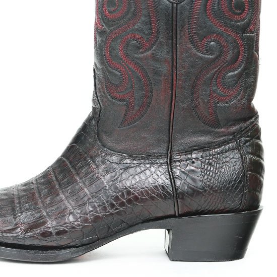 Botas Cocodrilo Caiman Panza Black Cherry —