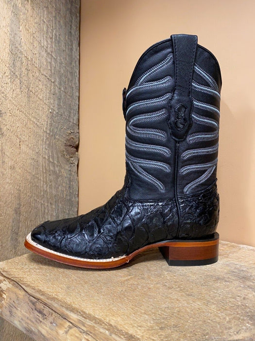 En consecuencia puede tolerancia Botas de Pescado Pirarucu Horma Rodeo Cuadrada Color Negro —  CaballoBronco.com