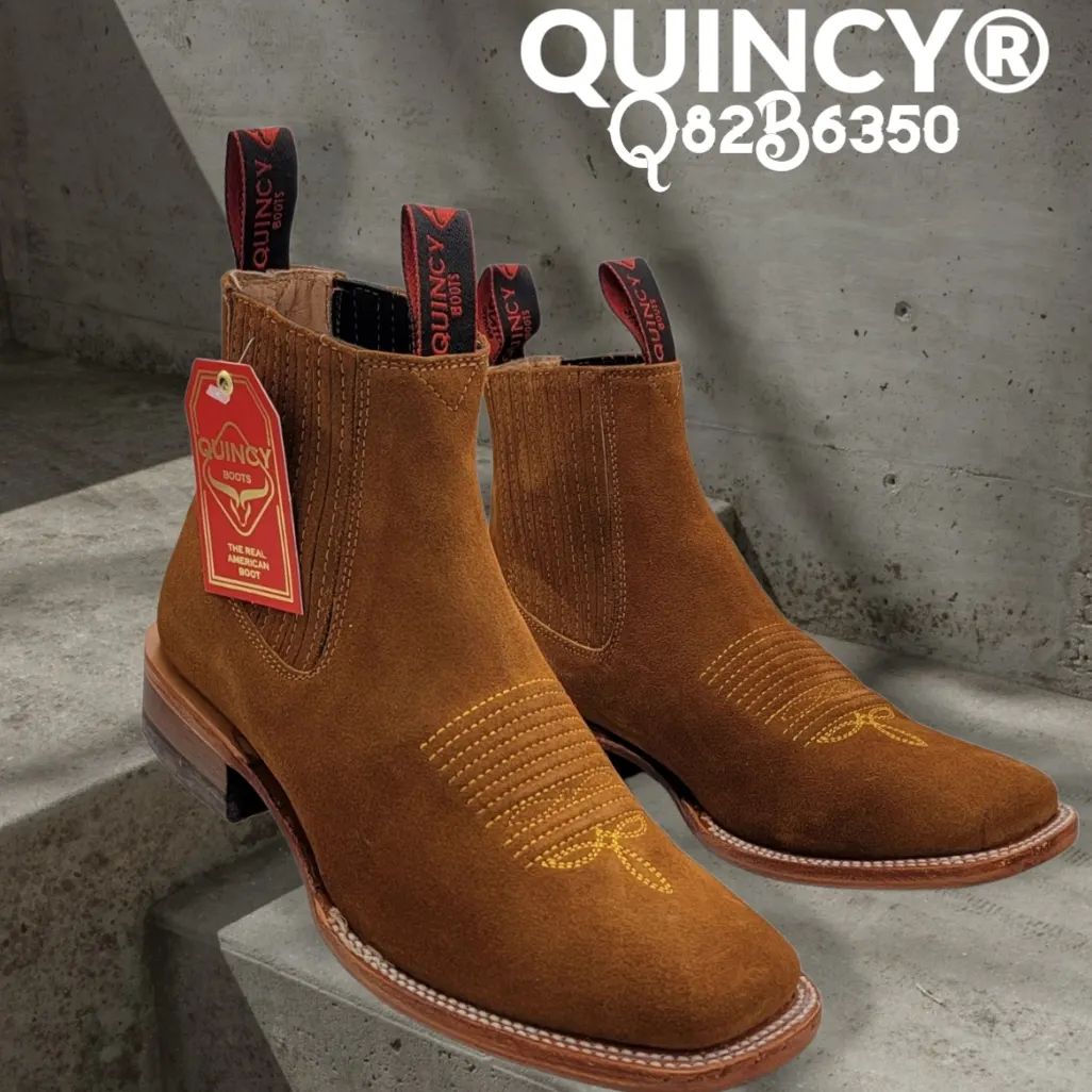 Botines Charros de Gamuza para Hombre Punta Quincy CaballoBronco.com