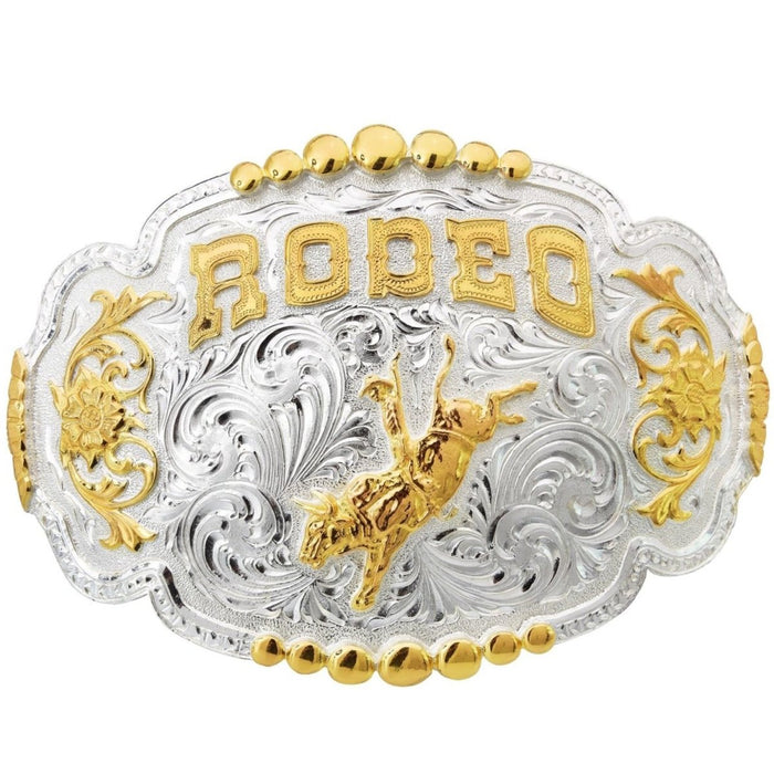 Hebilla Vaquera para Cinto con Monta de Toro y Rodeo Oro WD-1313 — CaballoBronco.com