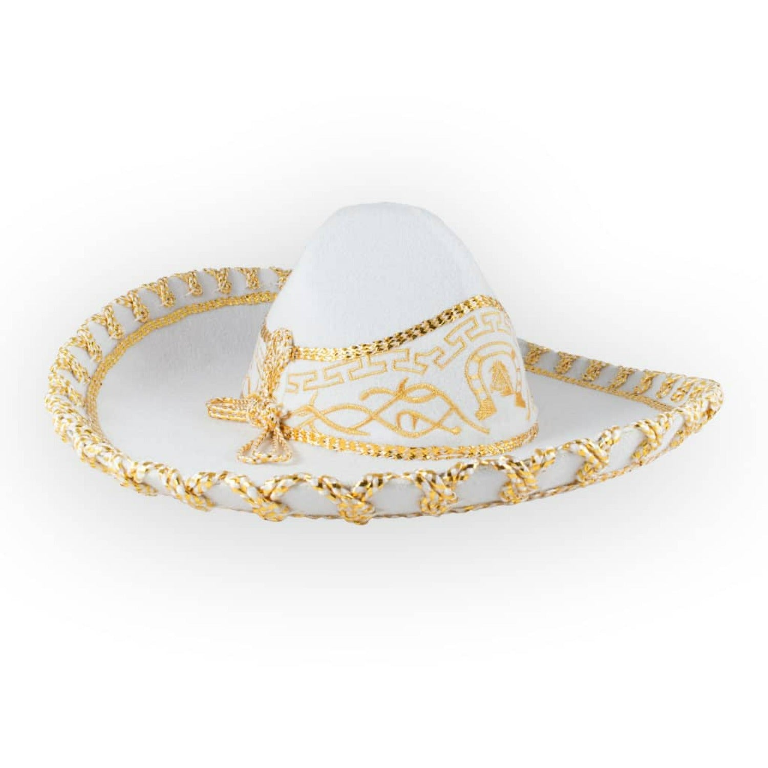 Sombrero Charro Infantil Terciopelo Color Blanco Oro