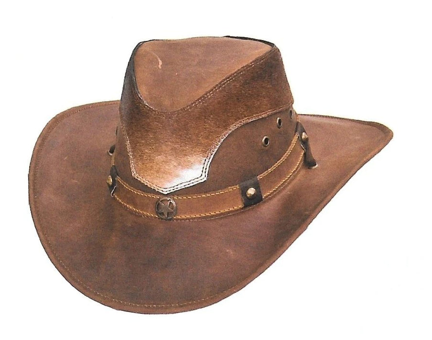 Sombrero Vaquero de Piel Original Color con Pelo Vaca — CaballoBronco.com