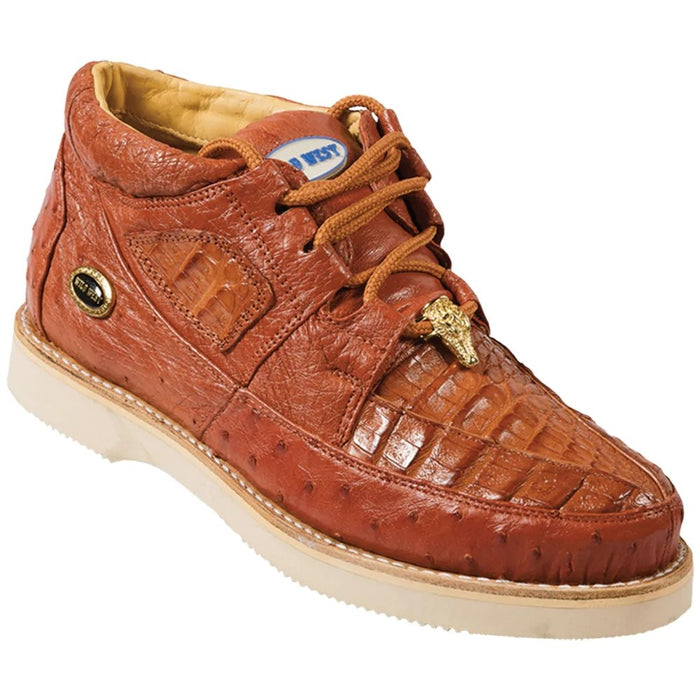 Zapatos de Piel de Cocodrilo y Color Cognac Wild West Boots — CaballoBronco.com