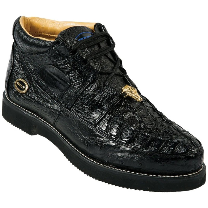 Zapatos de Piel de Cocodrilo Avestruz Color Negro Wild Boots WW — CaballoBronco.com