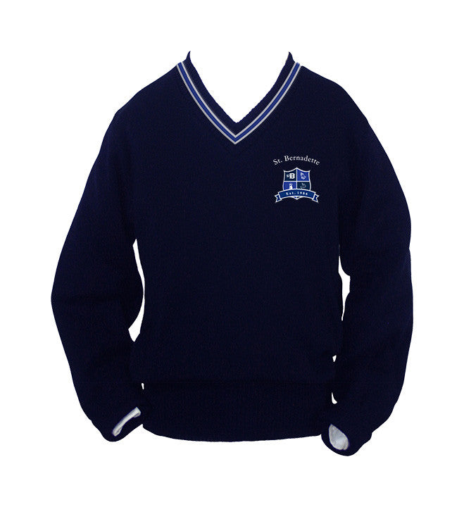 ST. BERNADETTE PULLOVER WITH PIPING, UP TO SIZE 32 - Cambridge Uniforms