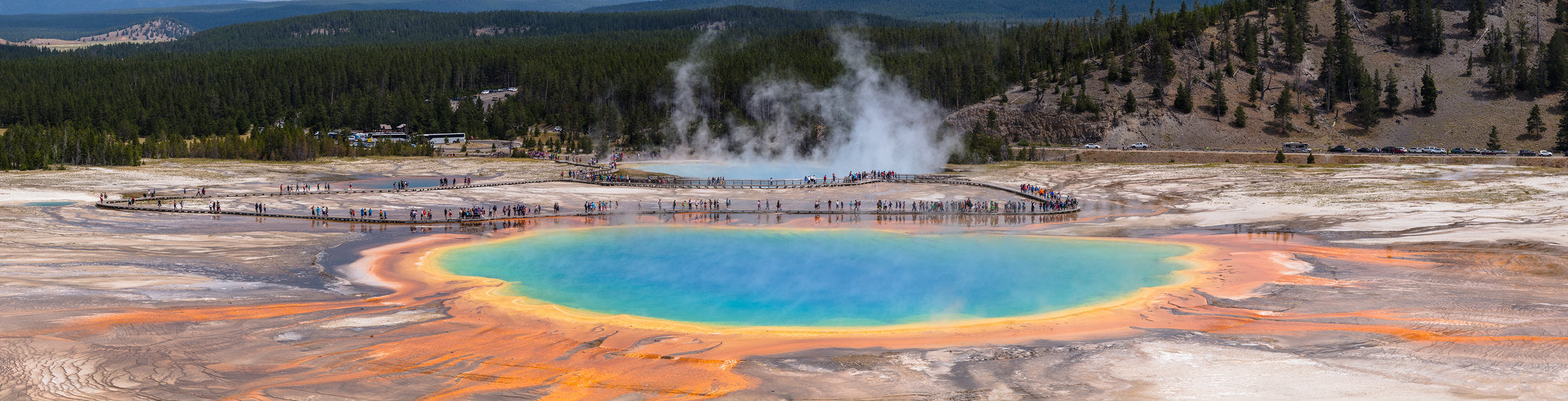 Grand Prismatic Spring Panorama by Jacob W. Frank
