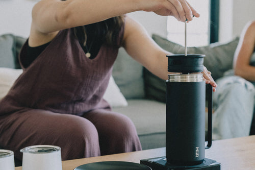 Making coffee in the French Press