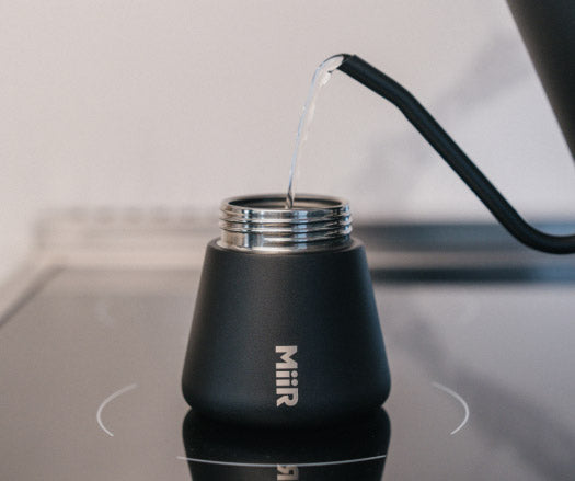 Pouring water into the Moka Pot