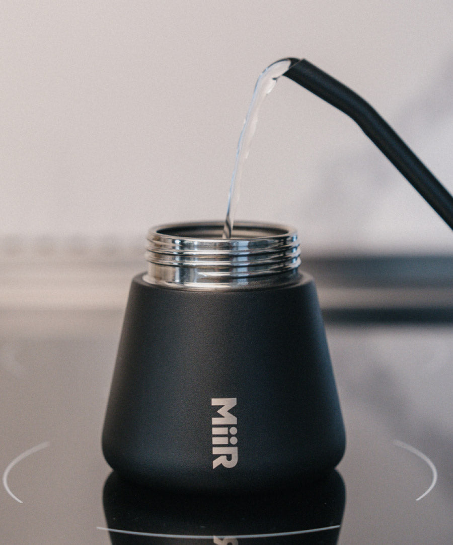 Pouring water into the Moka Pot