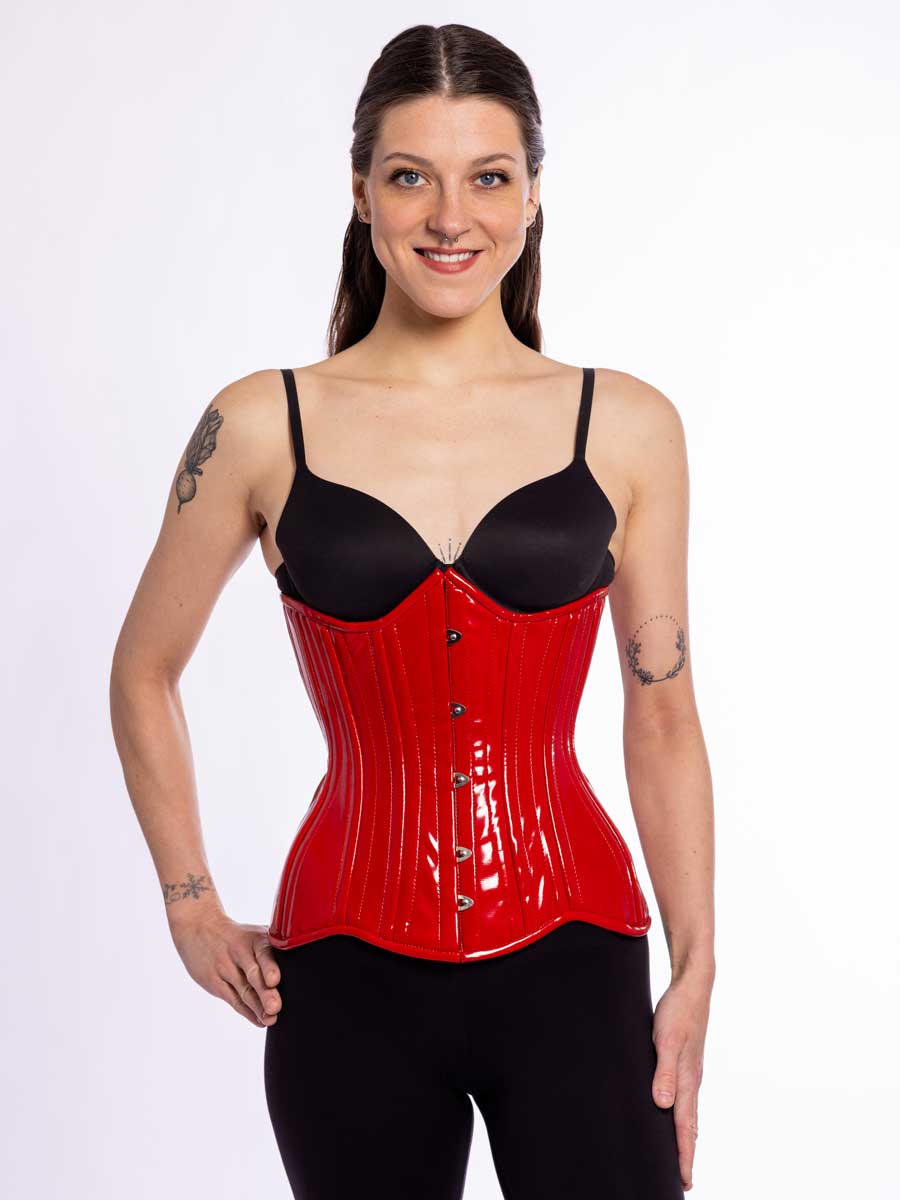 Black And Red Pvc Hourglass Curve Longline Corsets Cs 426 Orchard Corset