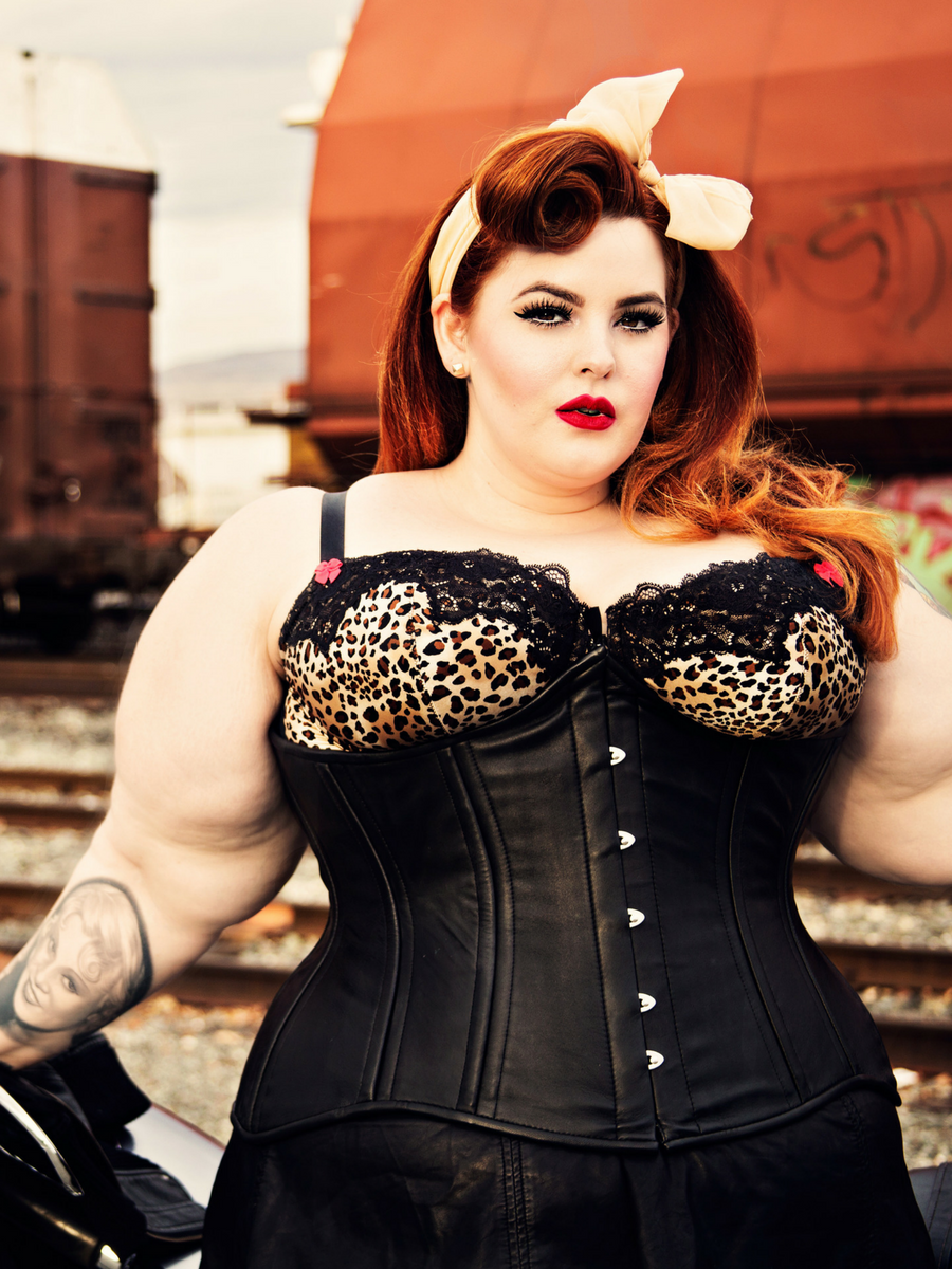 plus size leather corset dress