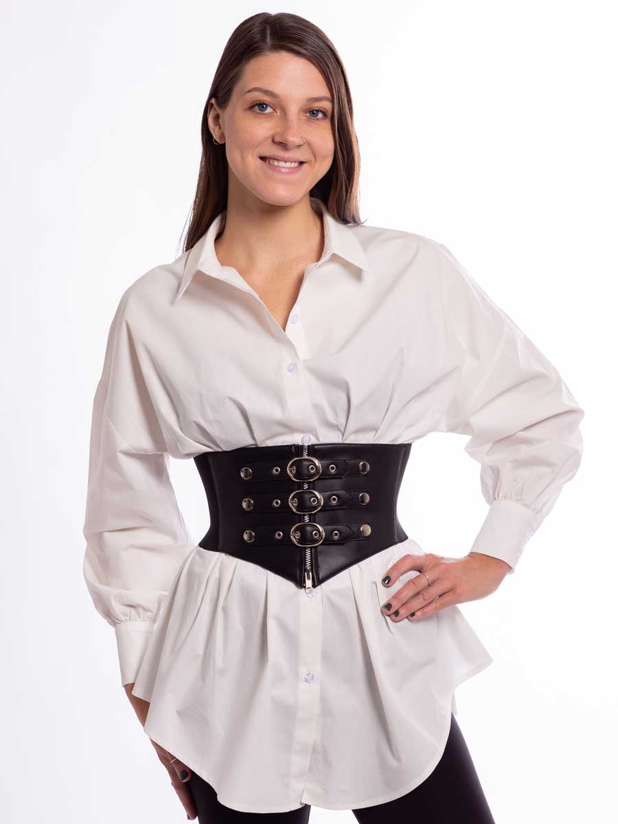 Womens Elastic Costume Waist Belt Lace-up Tied Waspie Corset Belts For Women