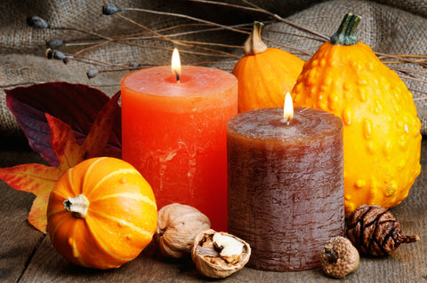 autumn decor candles