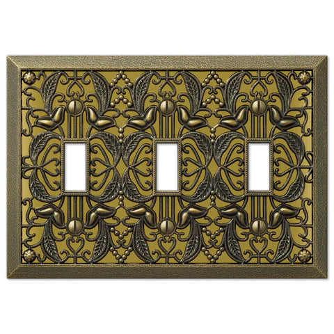 antique brass wallplate covers