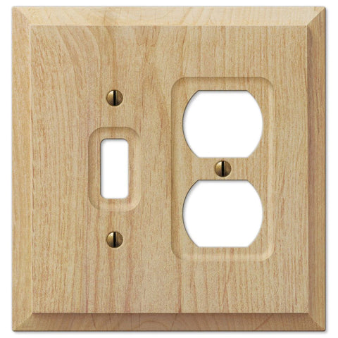 wood toggle and duplex combination outlet covers