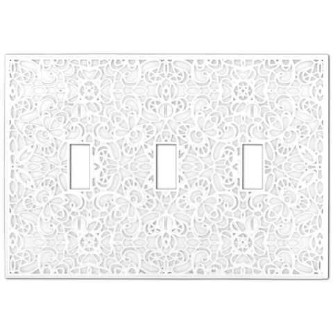 decorative light switch cover in white