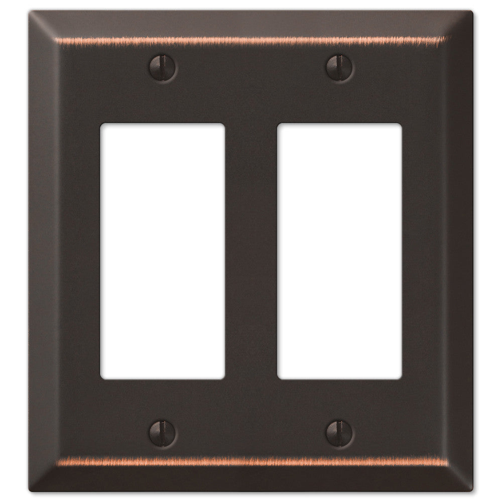 Century Aged Bronze Steel 2 Rocker Wallplate