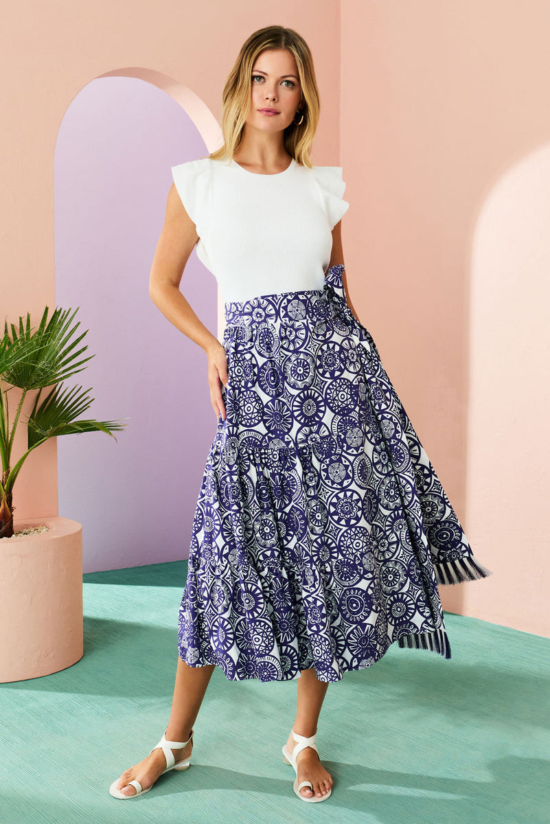 Marie Oliver Tanya Wrap Skirt in Iris Coin – Crush Boutique