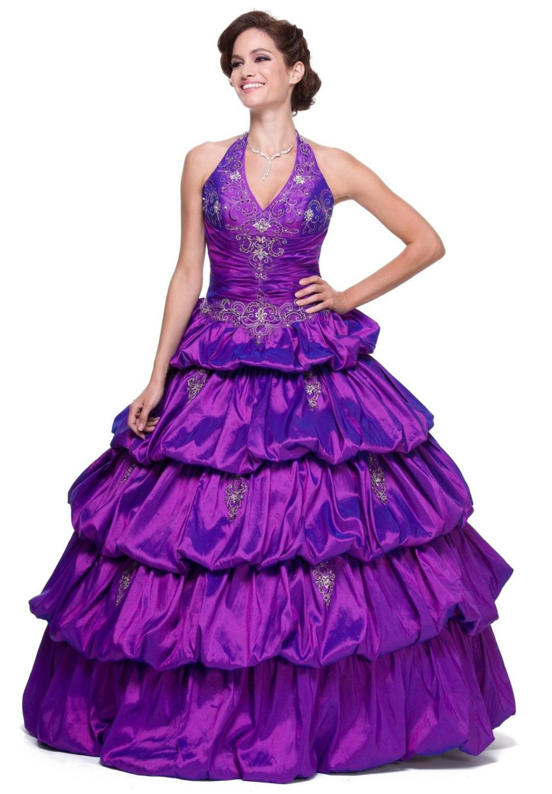 purple poofy dress