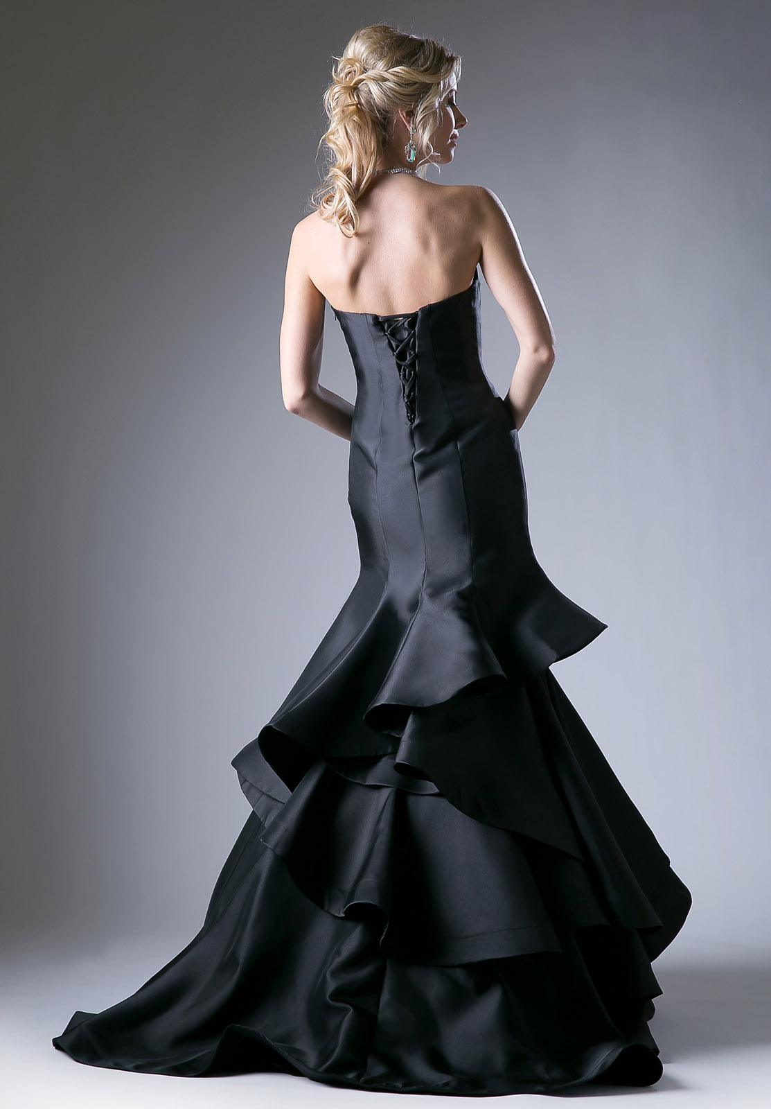black strapless bridesmaid dress