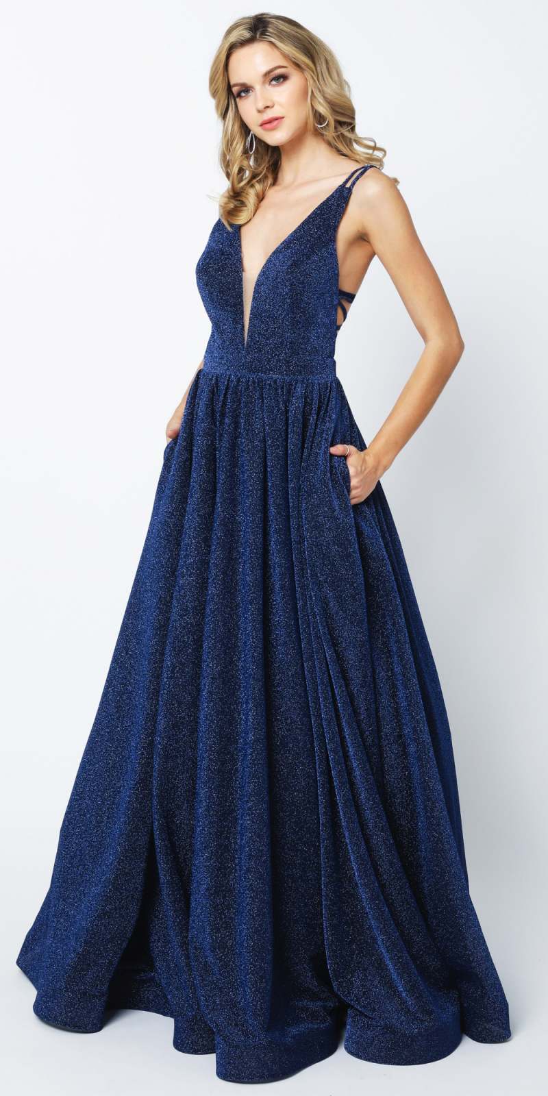 navy blue glitter dress