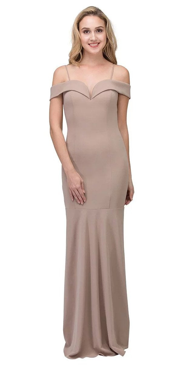 taupe formal gown