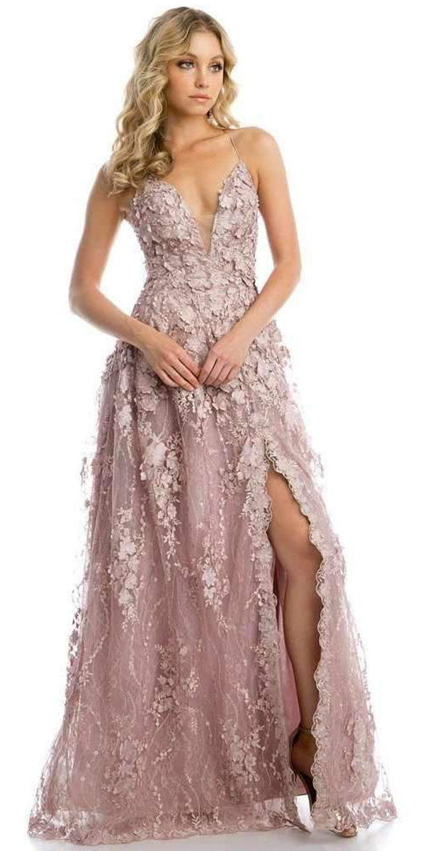 mauve prom dress