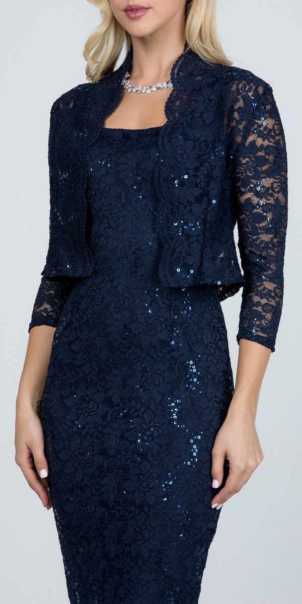 navy and white lace dress