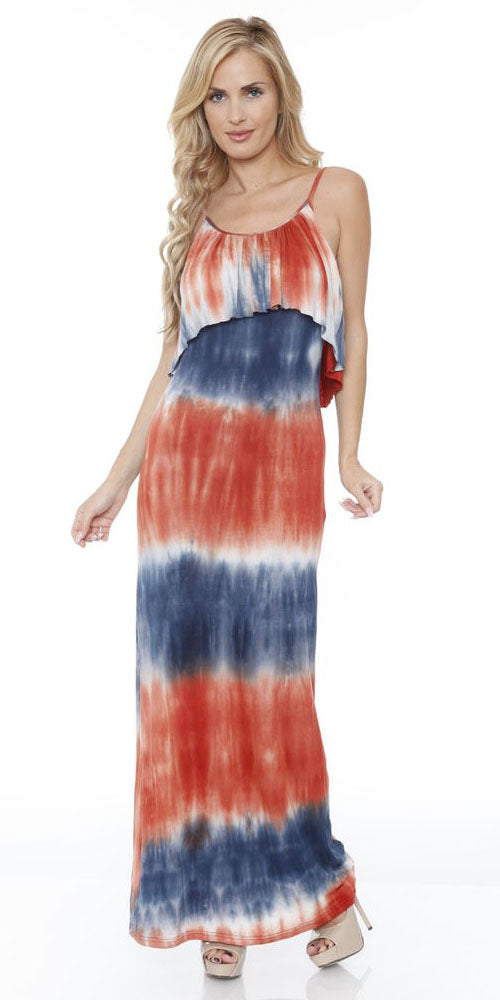 maxi dress with overlay top