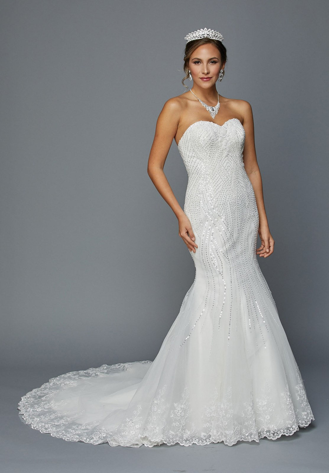 Juliet 359 Sequins Embellished Mermaid Style Wedding Dress White ...