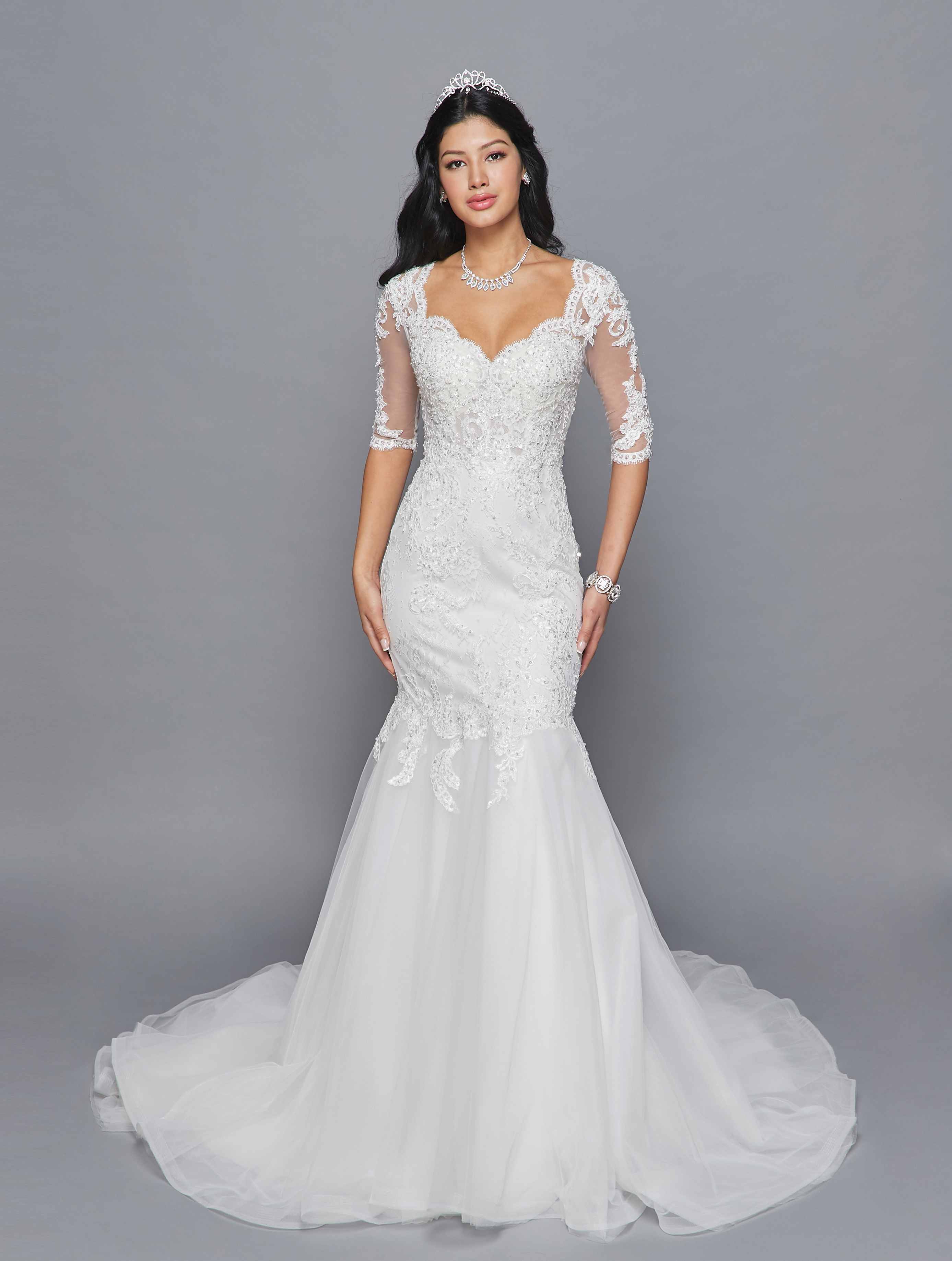 mid sleeve wedding dress