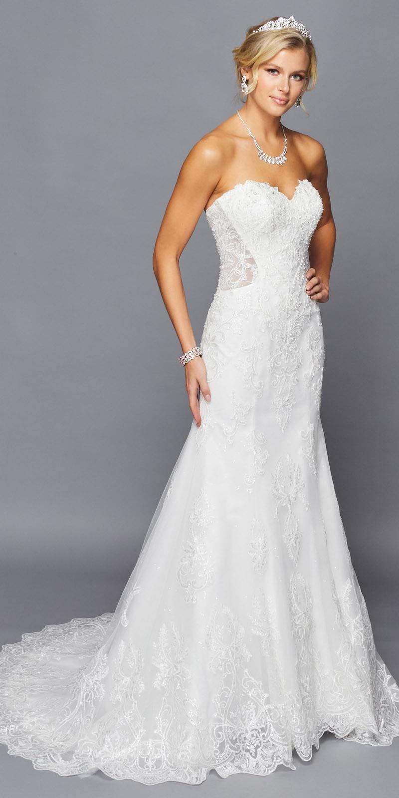 strapless sweetheart mermaid wedding dress