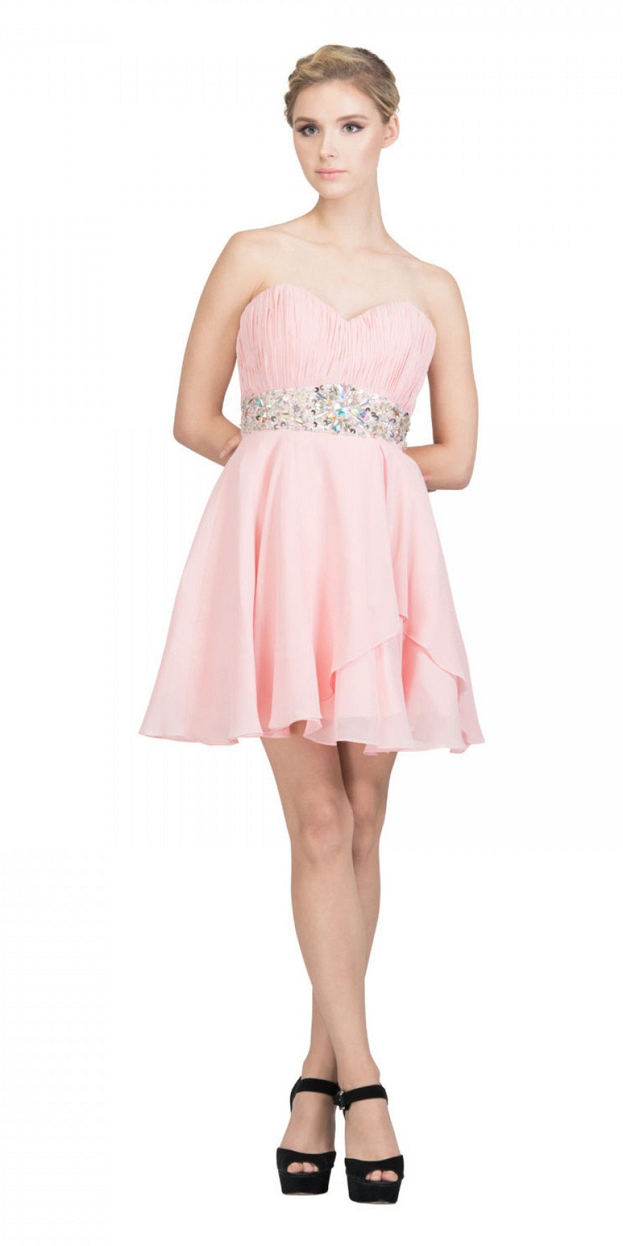 blush semi formal dress