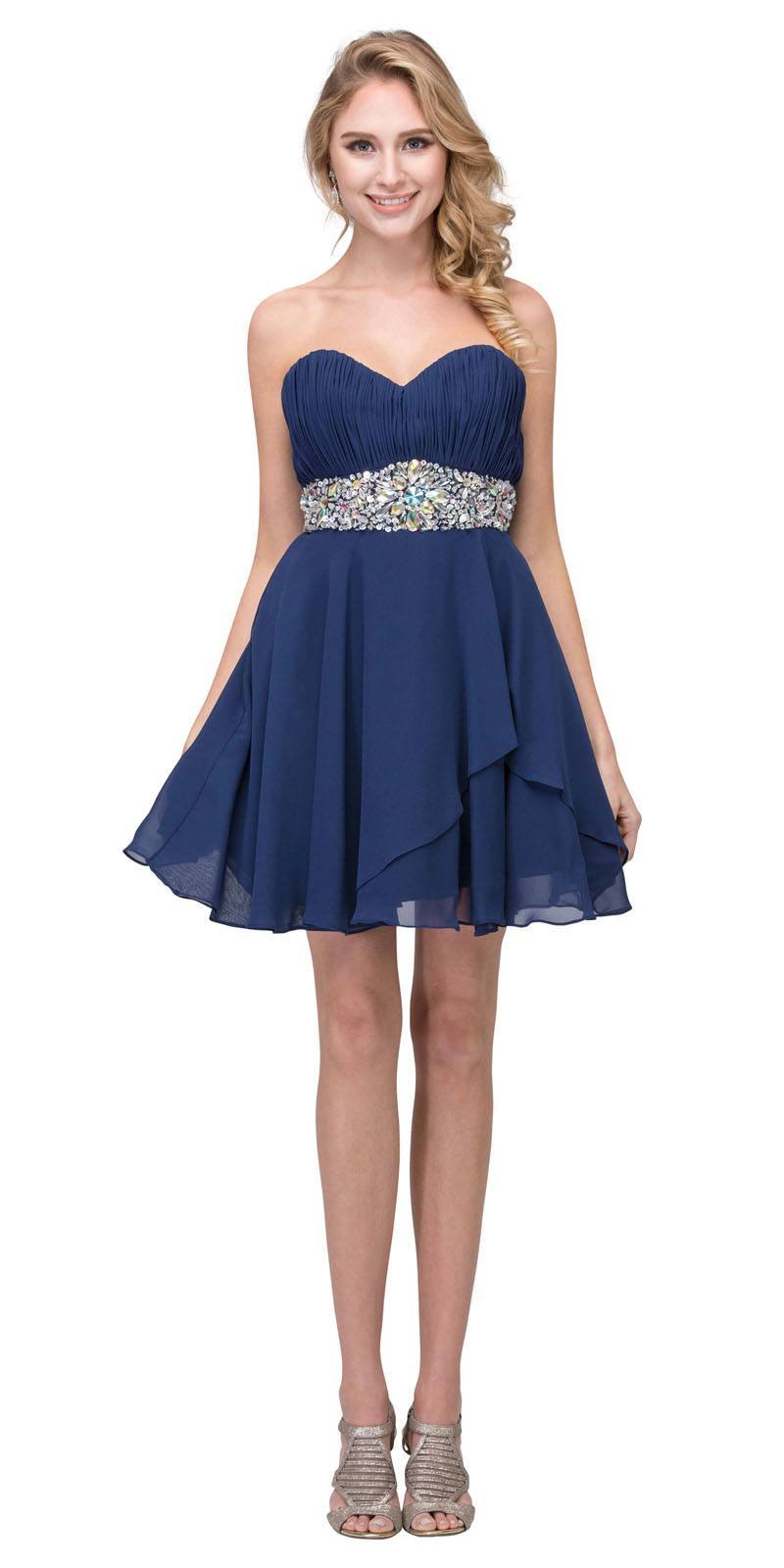 short navy blue semi formal dresses