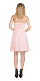 Starbox USA S6074 Sweetheart Pleated Bust Drape Skirt Blush Above-Knee Dress Strapless